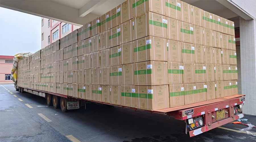 場面壯觀！國內(nèi)某知名品牌客戶2000臺波輪洗衣機高效裝柜完畢